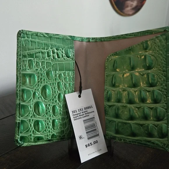Brahmin Emerald Crocodile Embossed Leather Wallet - Picture 2 of 3